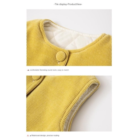 Áo khoác không tay giữ ấm thời trang thu đông phong cách Hàn Quốc cho bé gái