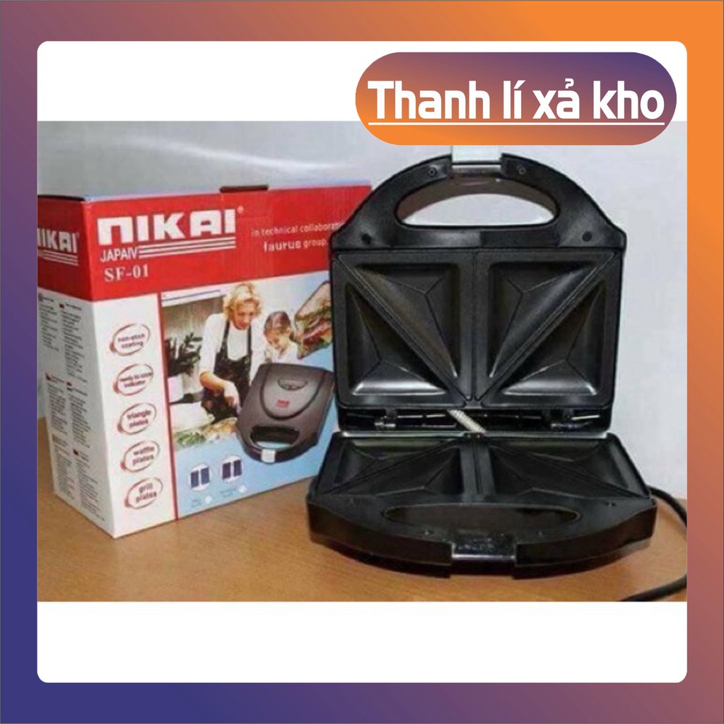 [FREE SHIP] Máy nướng bánh mỳ sandwich Nikai nhanh gọn, tiện lợi (ảnh thật) [FREE SHIP]