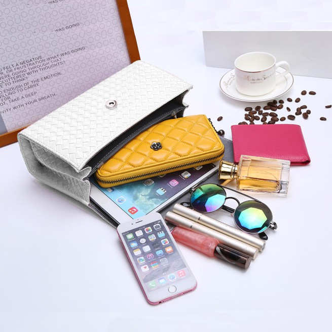 Túi Đeo Chéo, Túi Đeo Chéo T20 Caro Lớn  Màu Trắng