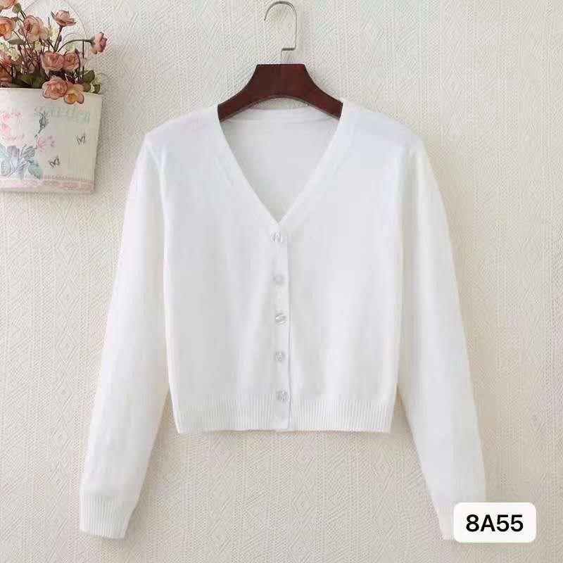 Áo khoác cardigan cổ chữ V đáng yêu phong cách Hàn Quốc