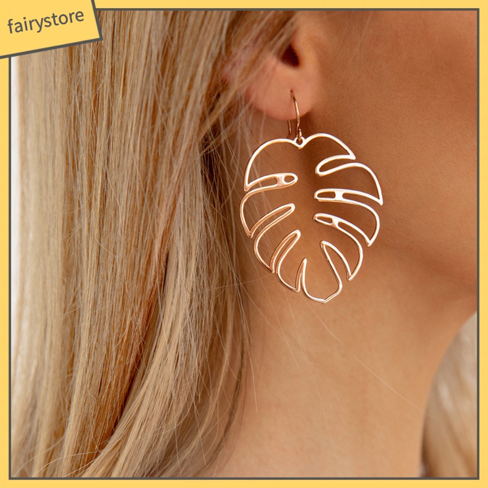 Bông tai hình lá cọ phong cách boho