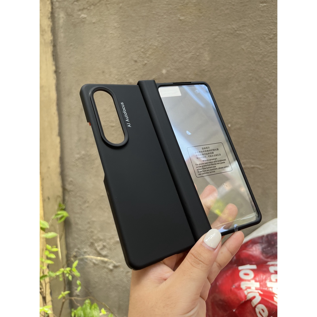 Ốp điện thoại PC cứng màu chống sốc, chống bẩn, chống va đập cho Samsung Galaxy có mặt kính bảo vệ máy Z FOLD 4 ZFOLD4