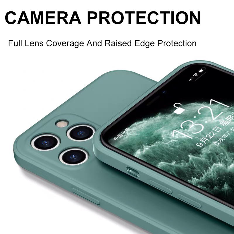 Ốp Điện Thoại Silicon Mềm Màu Trơn Dáng Vuông Cho iPhone 11 Pro Max Mini XS X XR 7 8 Plus SE 2 | BigBuy360 - bigbuy360.vn