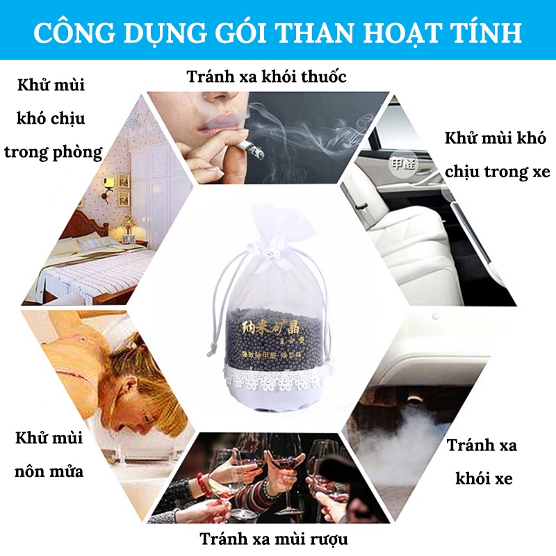 [Mã LIFEAUMAY giảm 10% tối đa 30k đơn 150k] Gói 100g Than Tre Hoạt Tính Carbon Khử Mùi Ô Tô, Xe Hơi CarZone