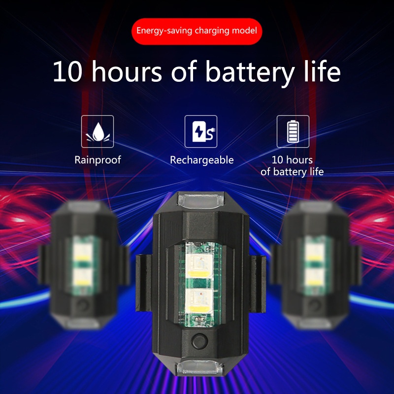 Đèn LED Cảnh Báo Không Dây Sạc USB Cho Xe Máy