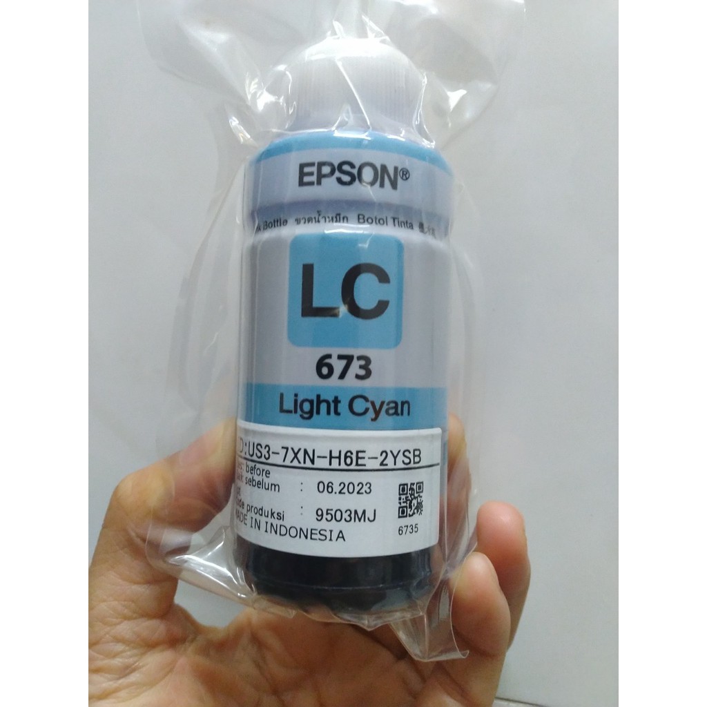 Mực Epson 673 màu xanh nhạt dành cho máy Epson L805 / L850 / L1800 / L810 / L800-xanh nhạt (Light Cyan)