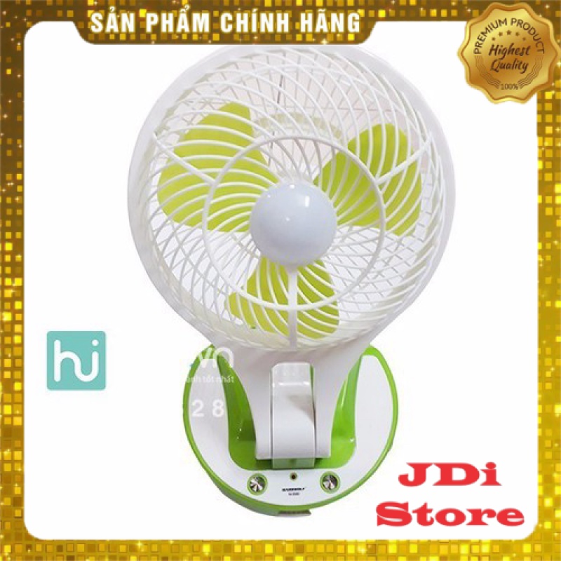 [HCM] Quạt Sạc Tích Điện 2 Chế Độ Gió Kèm Đèn Led Siêu Sáng