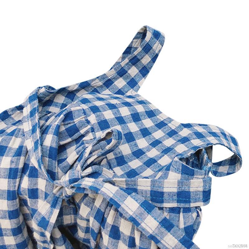 Đầm Hai Dây Kẻ Ca Rô Cho Bé Gái