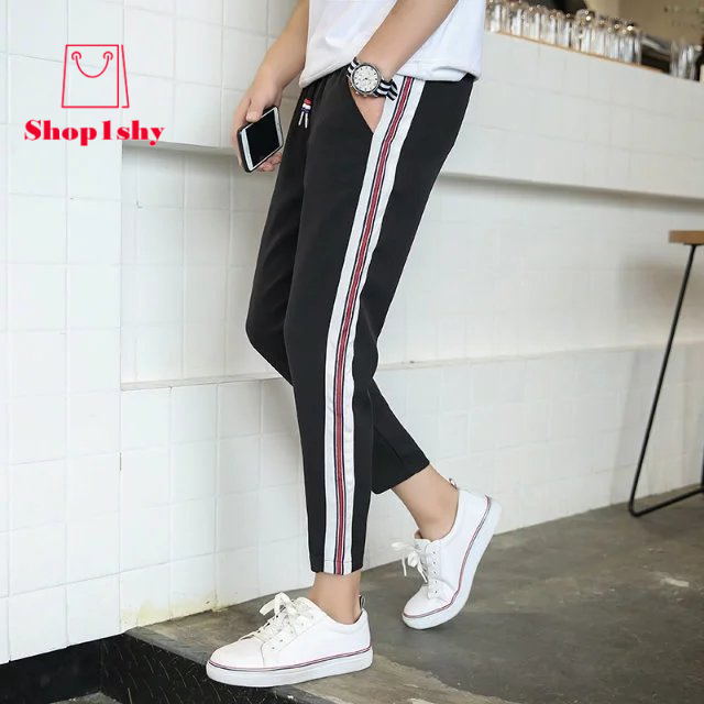 Quần Dài Thể Thao Ống Đứng Viền Sọc Đỏ Phong Cách Hàn Quốc Nam Tính | BigBuy360 - bigbuy360.vn