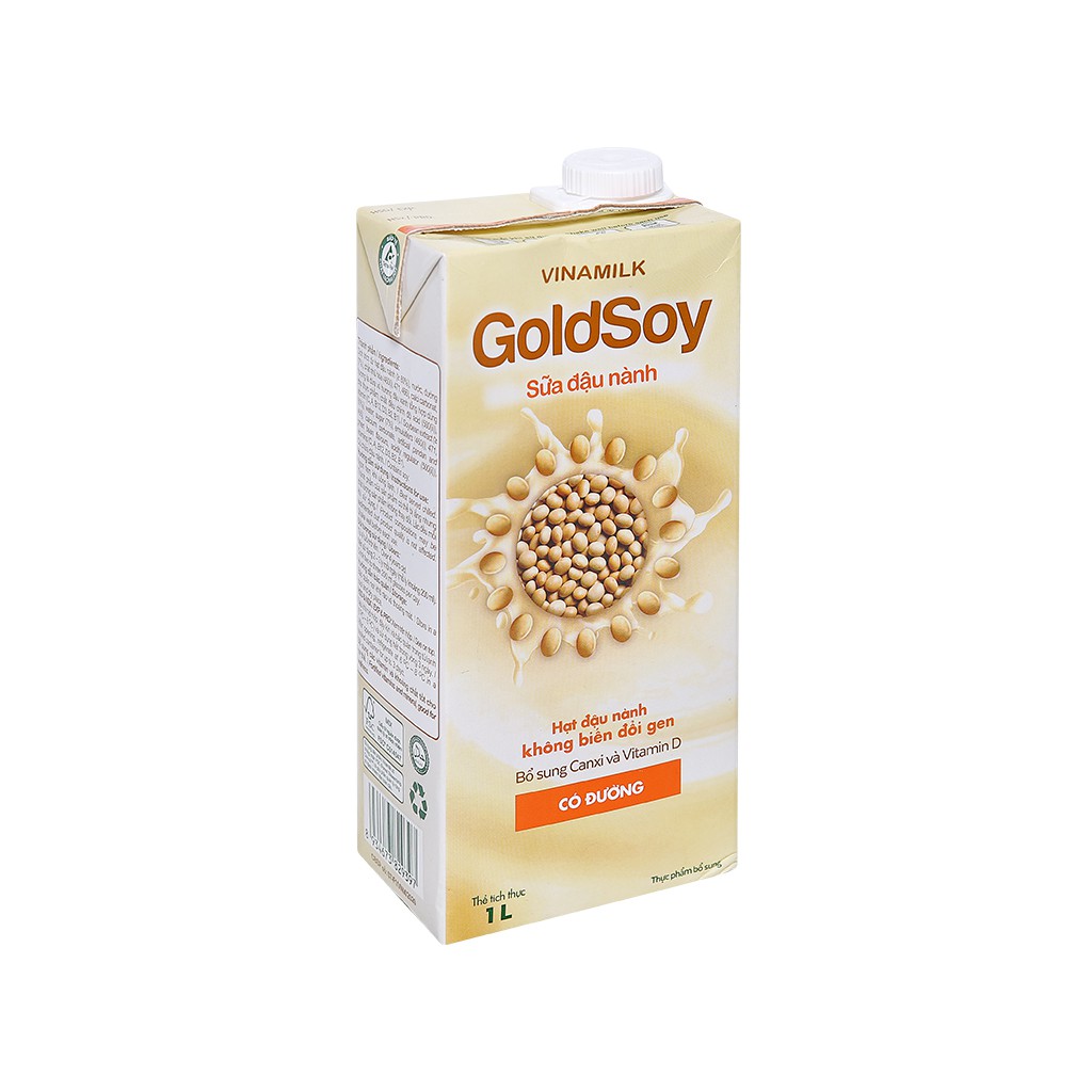 Set 2 hộp Sữa đậu nành có đường nguyên chất Vinamilk Goldsoy 1 lít