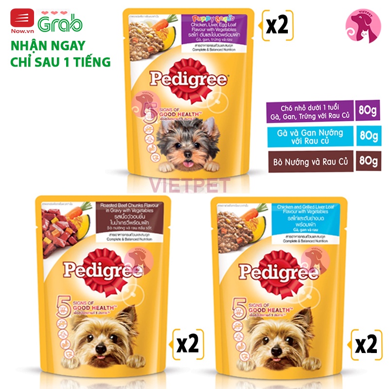 [SALE LỚN] COMBO 6 gói Pate cho Chó Pedigree gói (480gr - Mix vị)