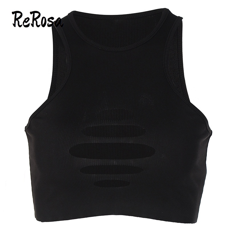 Rerosa Áo Tank Top Hai Dây Cắt Xẻ Dành Cho Nữ