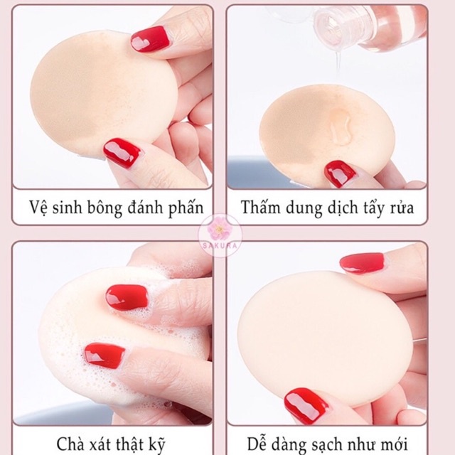 Hộp 7 Bông Tròn Trang Điểm Nội Địa Trung