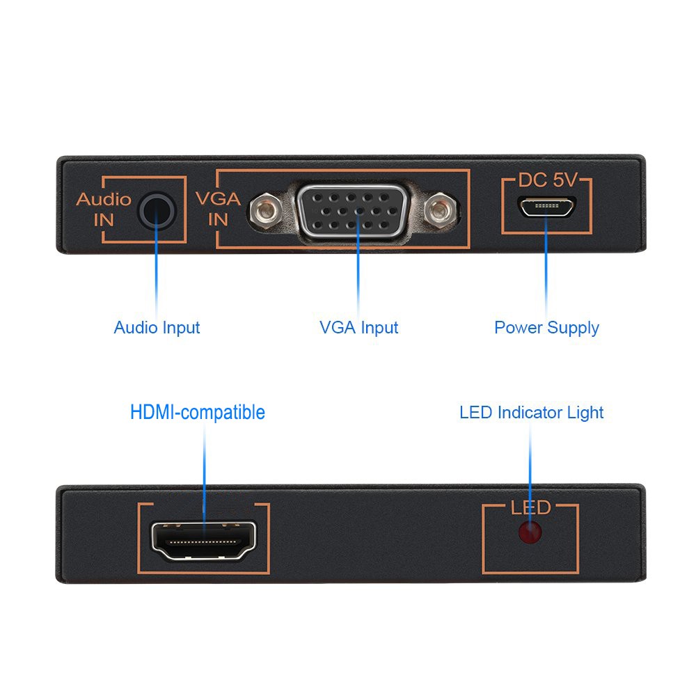 Bộ Chuyển Đổi VGA Sang HDMI 3.5mm Cho PS3 / PS4 / HDTV / Blue-ray DVD