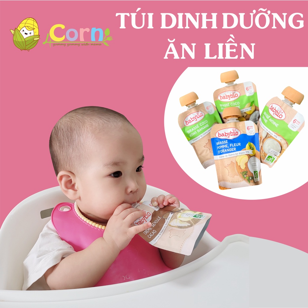 Túi dinh dưỡng ăn liền (váng sữa, sữa chua hữu cơ) BabyBio - Cho bé 6m+