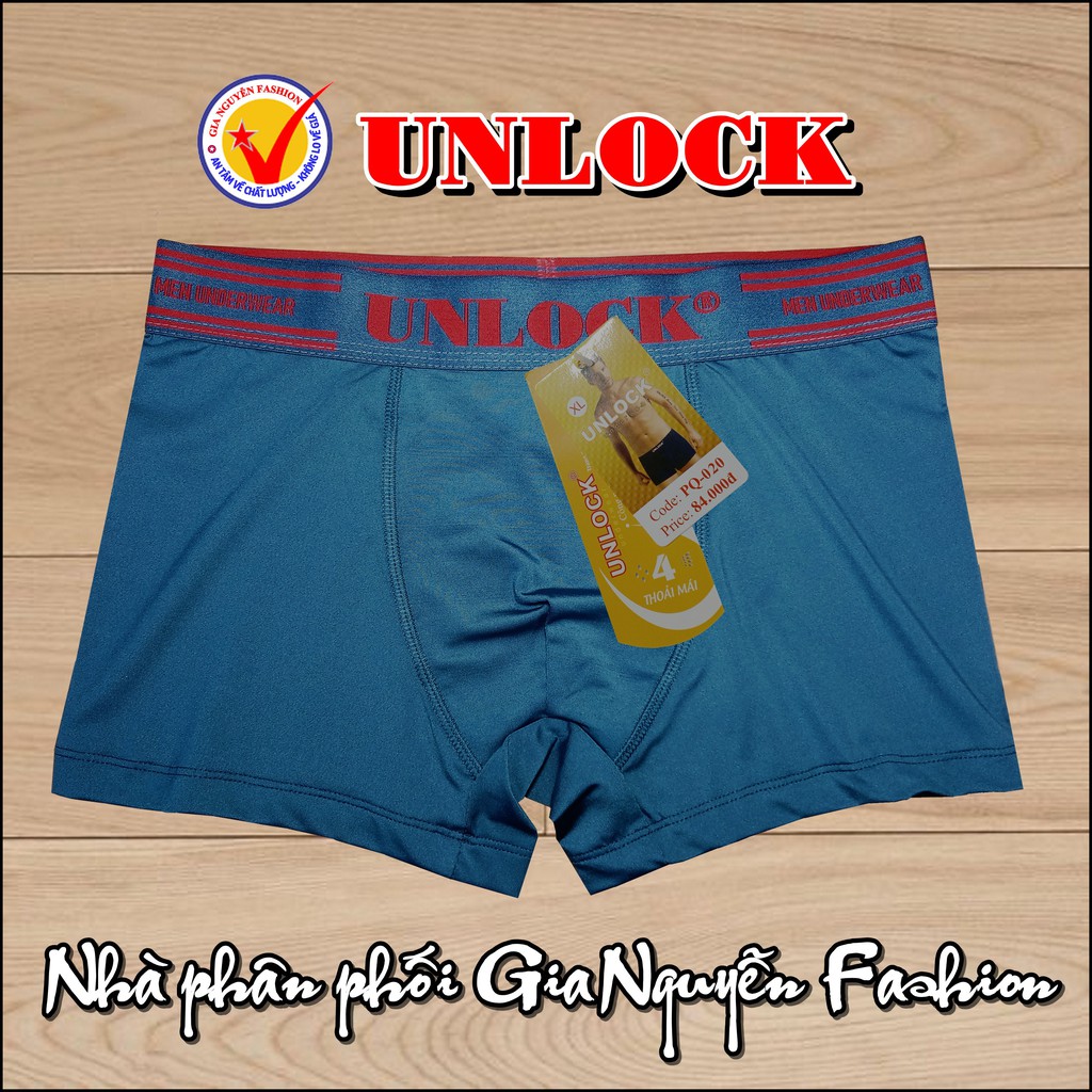 Combo 4 Quần Boxer Thun lạnh lưng to - Hàng Unlock, Thương hiệu Việt Nam cao cấp