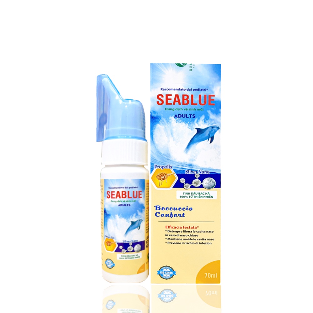 Dung Dịch Xịt Mũi Người Lớn Nano Bạc &amp; Keo Ong SeaBlue Fobe- chai 70ml