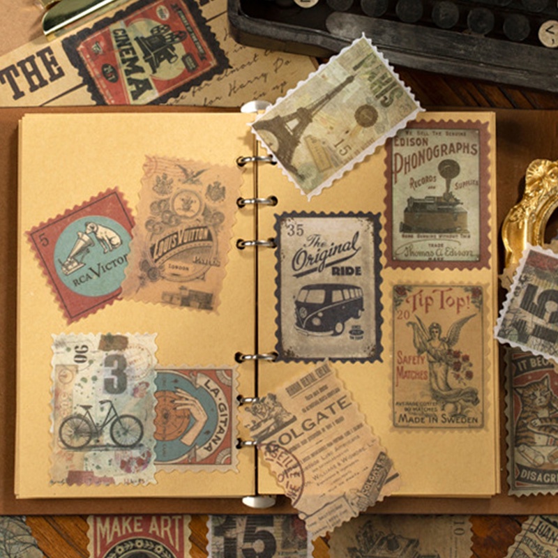 Bộ 60 miếng dán trang trí phong cách vintage