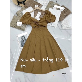 Váy xoắn ngực tay bồng thích hợp đi chơi,đi du lịch,…