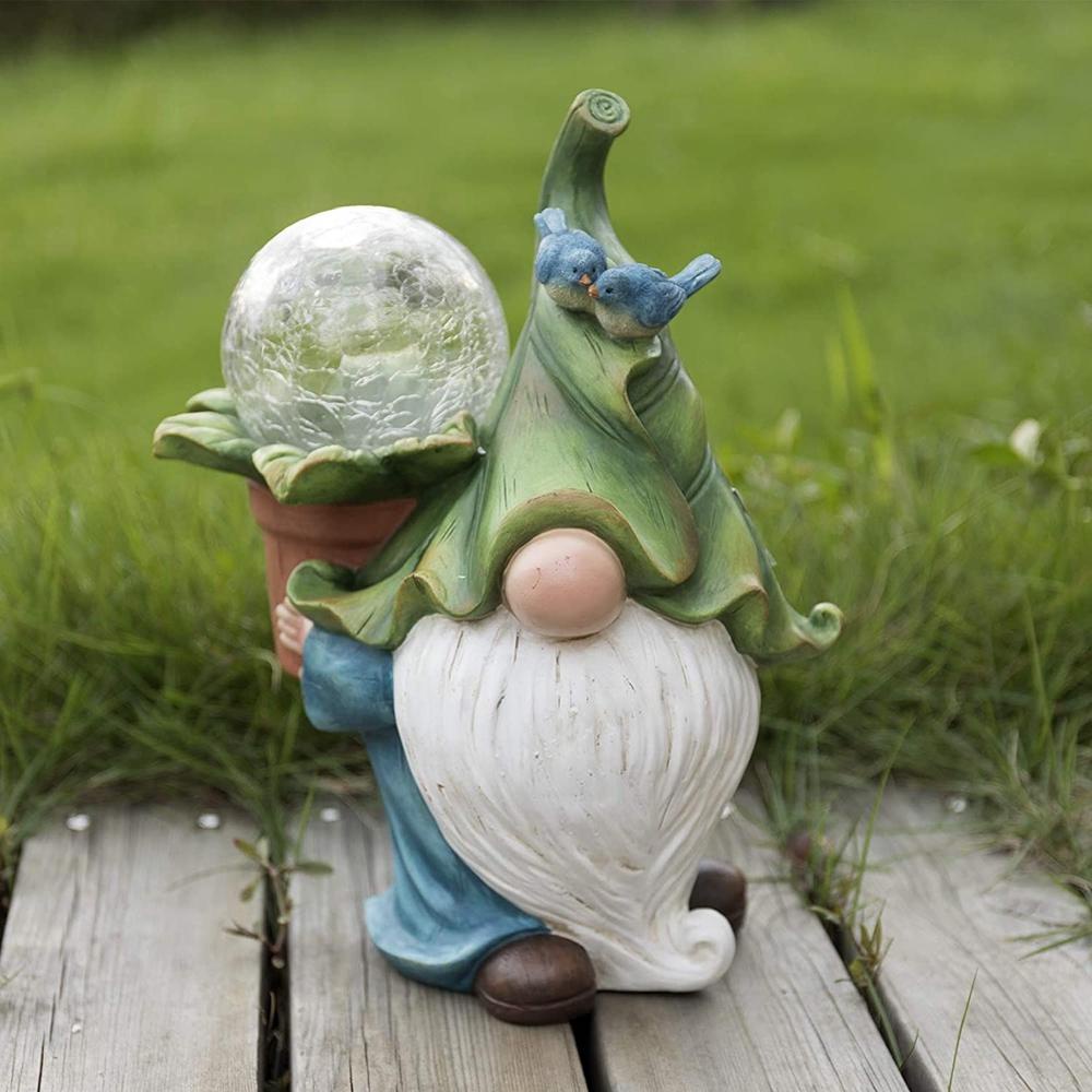 JARRED Đèn LED Năng Lượng Mặt Trời Hình Tượng Gnome Trang Trí Giáng Sinh