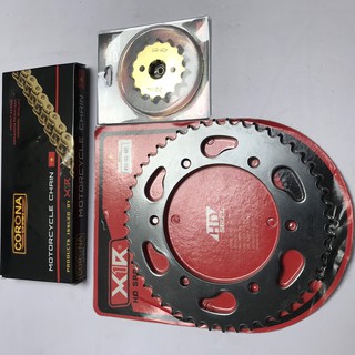 Bộ Nhông xích đĩa Nhông sên dĩa R15 V3 - Hàng X1R - Thông số nhông 428-48-15T, Xích vàng 10 ly 130 mắt không phớt cao su