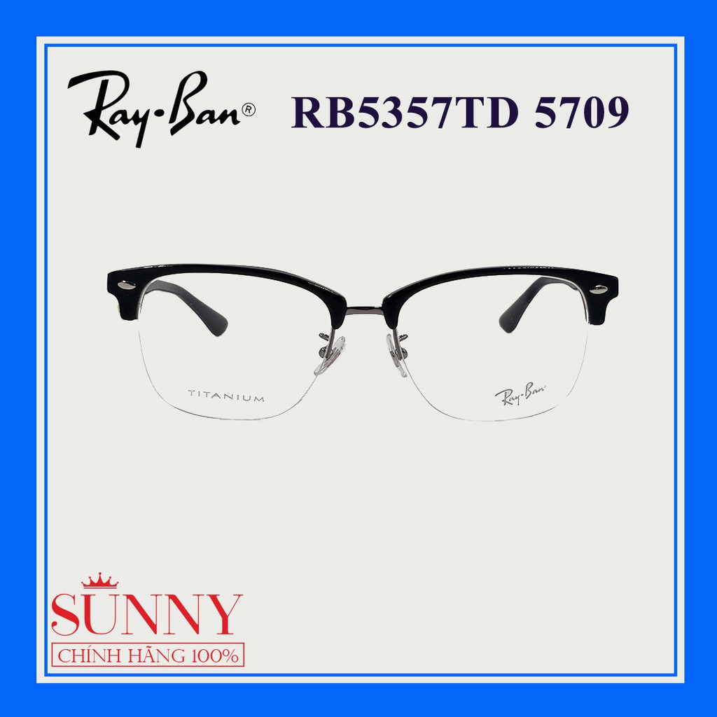 Gọng kính nam nữ Rayban chính hãng - RB5357TD (2 MÀU), thiết kế dễ đeo bảo vệ mắt