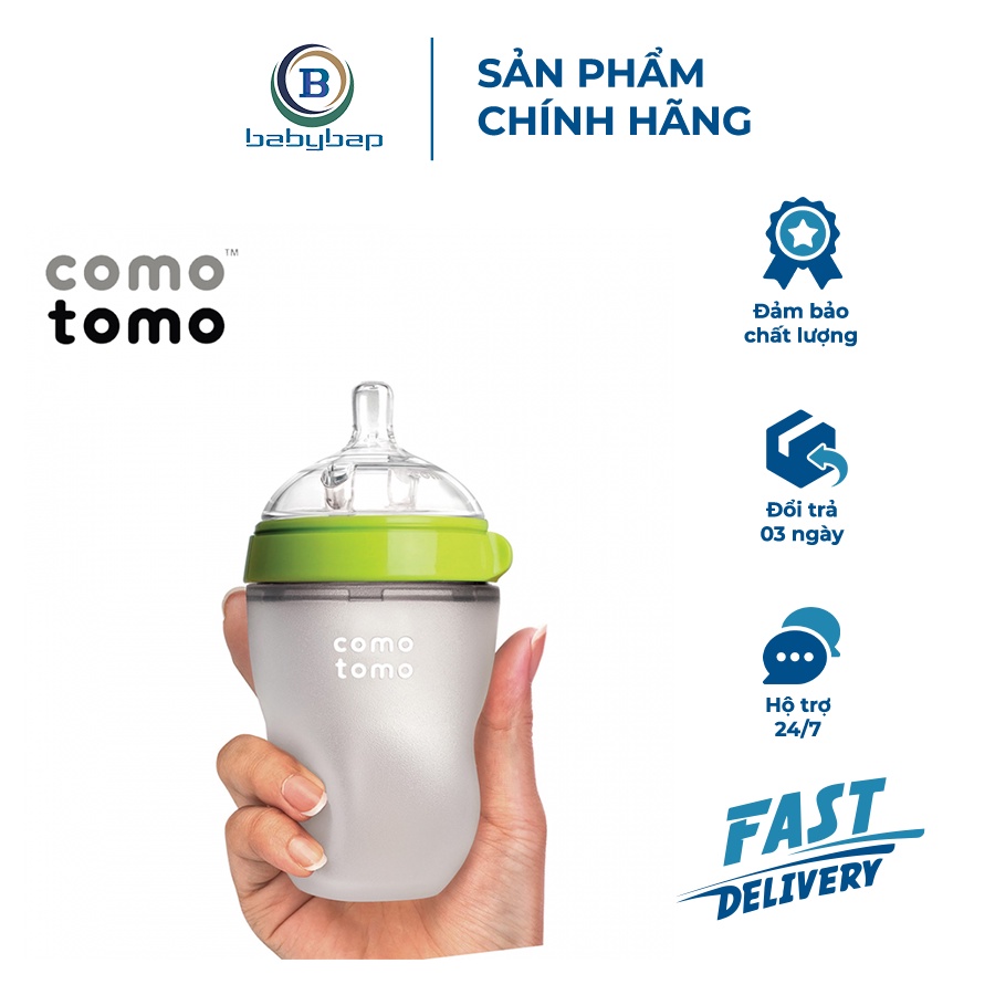 Bình Sữa Silicone Comotomo 250ml Mềm Mại, Trơn Mịn
