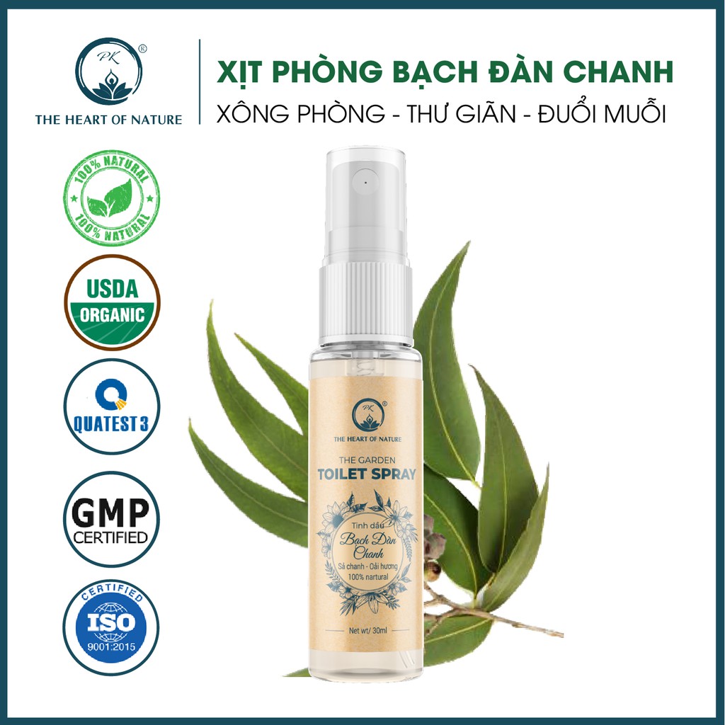 Xịt khử mùi toilet tinh dầu Bạch Đàn Chanh PK 30ml/100ml