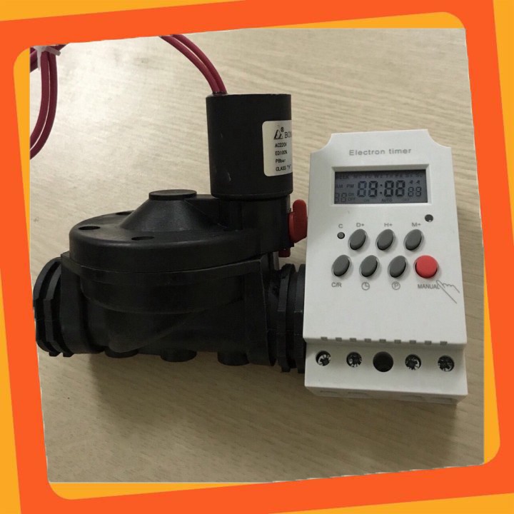 Bộ van điện từ và Timer điều khiển hẹn giờ tự động phi 21-27