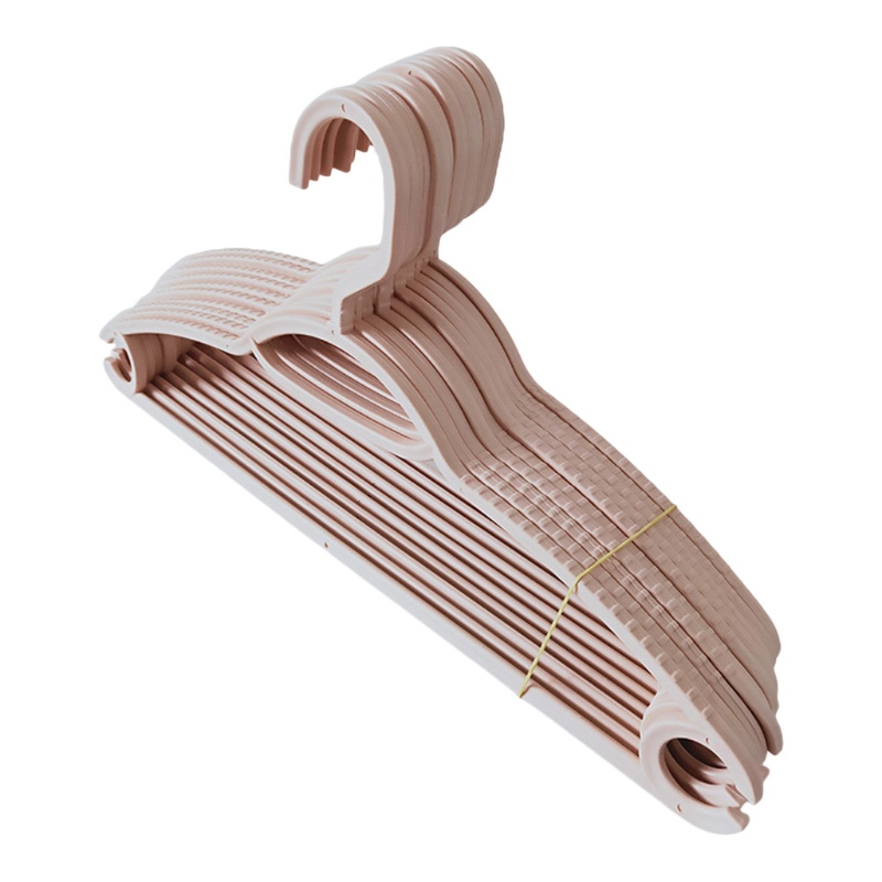 Set 10 Móc Treo Quần Áo Bằng Nhựa Chống Trượt Nhiều Màu Sắc Tiết Kiệm Không Gian