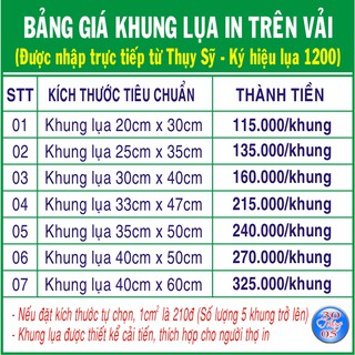 KHUNG LỤA IN TRÊN VẢI