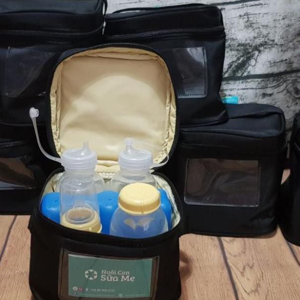 LN124 Set giữ lạnh bảo quản Nuôi Con Sữa Mẹ, túi cách nhiệt và đá khô