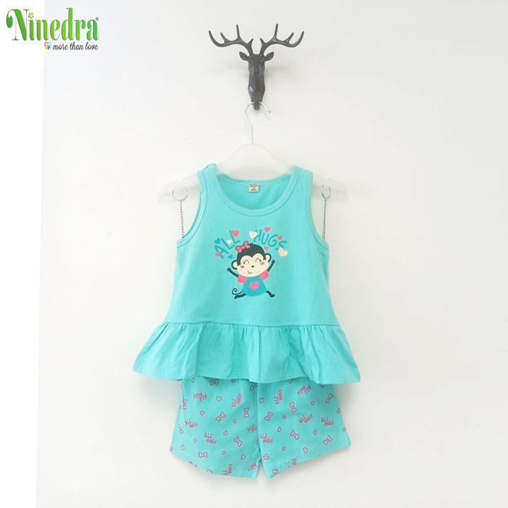 Đồ bộ cotton giấy giải nhiệt mùa hè size cho bé gái 8-22kg - Ninedra
