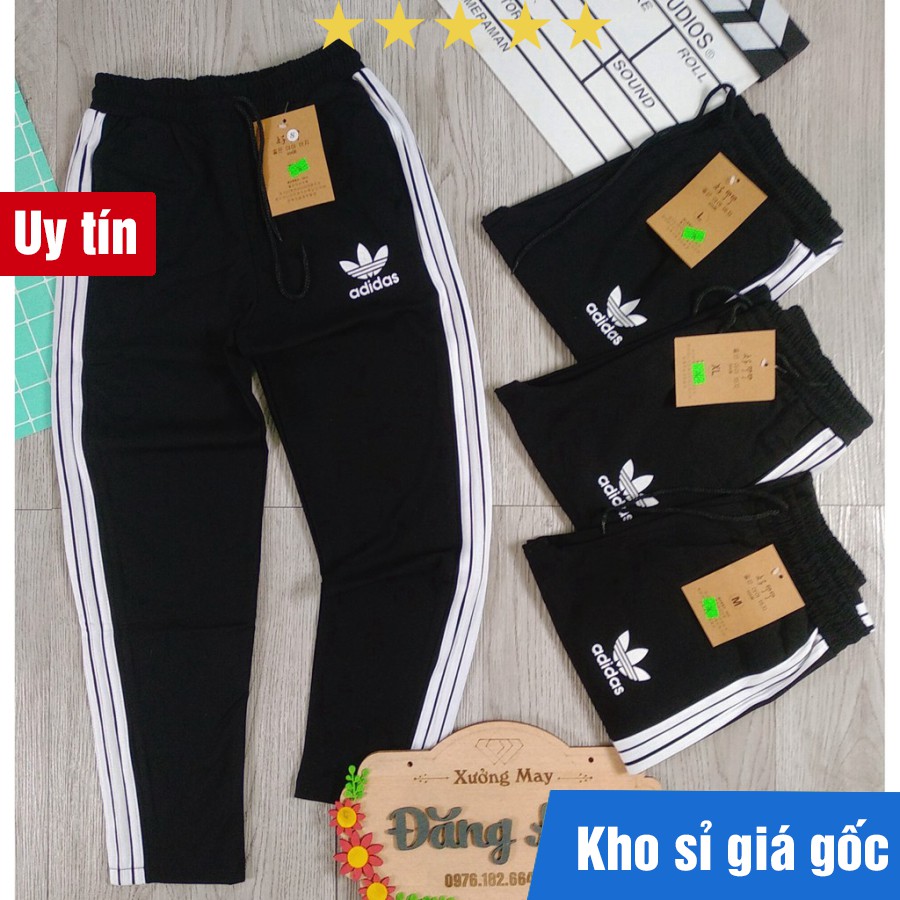 Sỉ Quần Thể Thao Nữ 3 Sọc Unisex – Quần dài kẻ sọc dây rút nam nữ