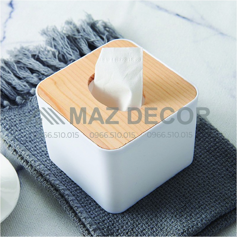 [Sỉ] Hộp đựng giấy ăn mặt gỗ tre đẹp cao cấp hình vuông chữ nhật giá rẻ