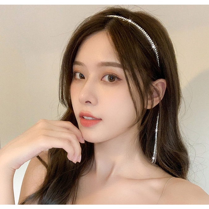 Băng đô đính đá lấp lánh phong cách Hàn Quốc