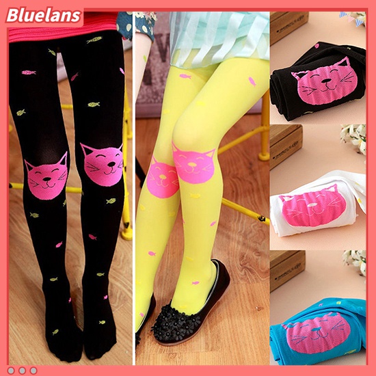 Quần vớ in hình mèo dễ thương cho bé gái