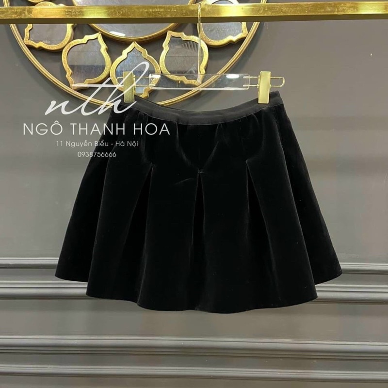 CV49 CHÂN VÁY NHUNG XOÈ DÁNG NGẮN CHO NỮ