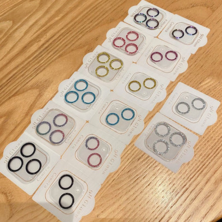 Kính cường lực bảo vệ ống kính đính đá thích hợp cho iPhone 13 13pro 13 pro max 11 11pro 11promax 12ProMax 12pro 3D