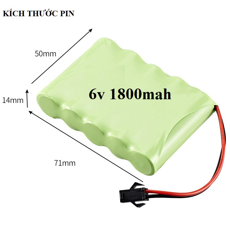 Pin 6v dung lượng cao 1800mAh dùng cho xe ô tô điều khiển cổng nối SM