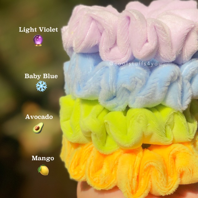 Đồ buộc tóc scrunchies nhung mềm nhiều màu