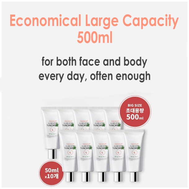Dung tích LỚN / kem chống nắng / kem chống nắng / face & body / Aloe Vera 500ml made in Korea