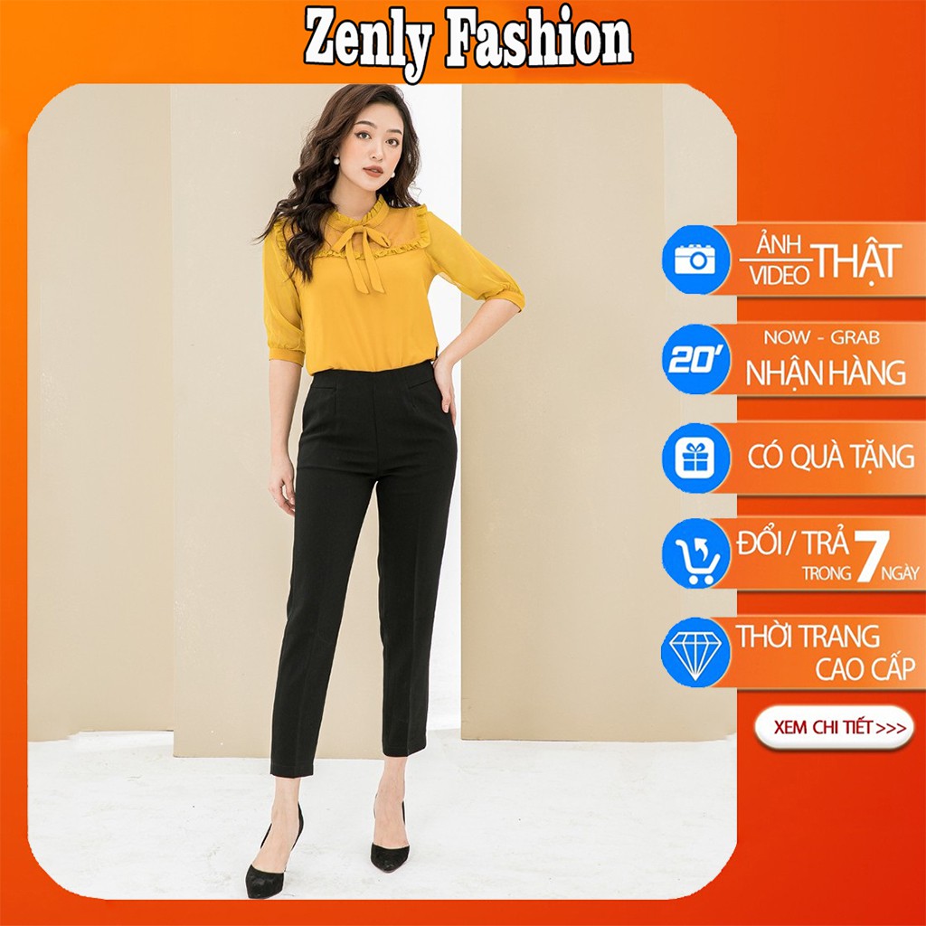 Quần tây baggy nữ lưng cao [Hàng Cao Cấp] Quần tây công sở khóa sườn vải tuyết mưa siêu mềm mịn lên dáng cực xinh