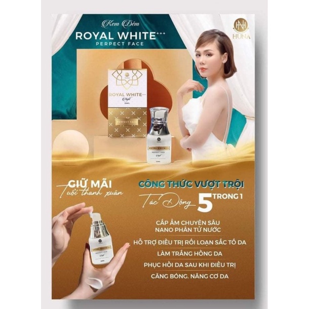 Bộ dưỡng da ngày hoặc đêm Royal_White+++ của Huna