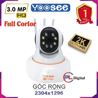 Camera IP Yoosee 3 Anten 3.0Mpx - Ban Đêm Có Màu