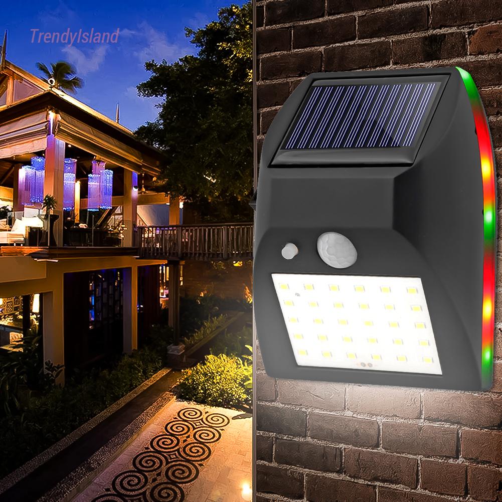 Đèn Led 30 Bóng Gắn Tường Năng Lượng Mặt Trời Cảm Biến Chuyển Động Pir