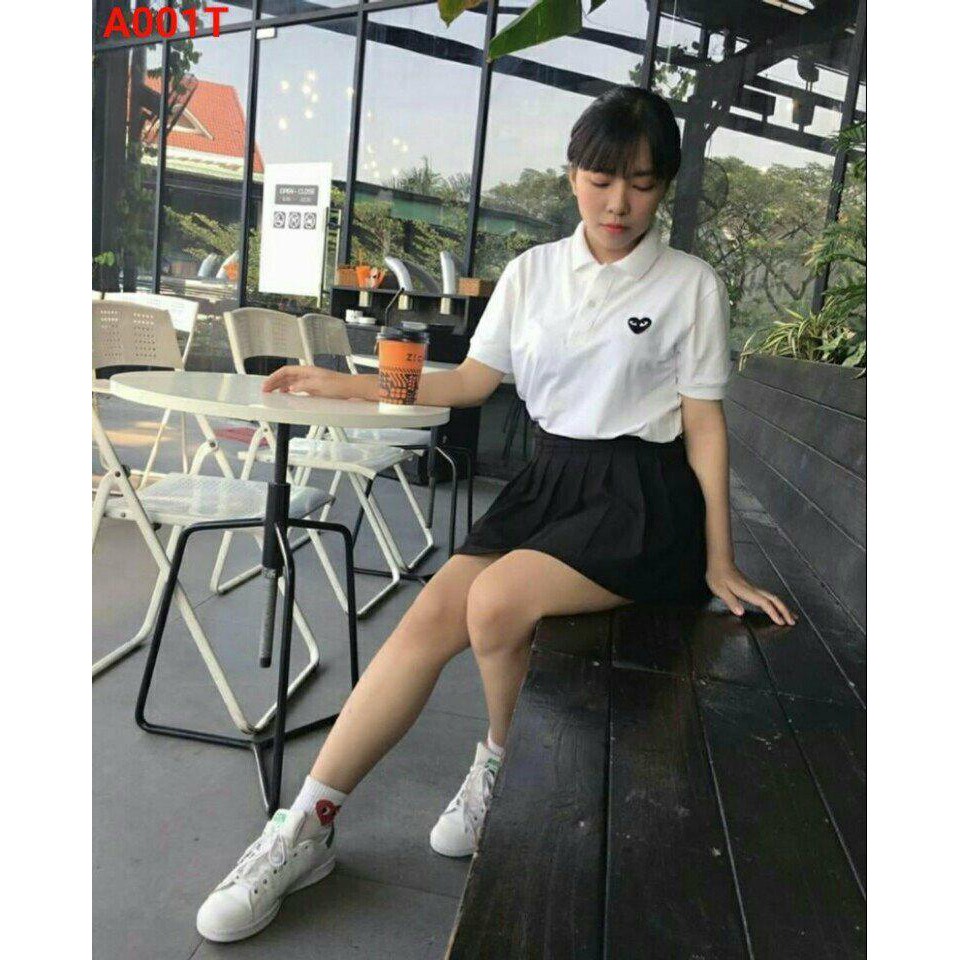 Áo thun polo thêu tim | BigBuy360 - bigbuy360.vn