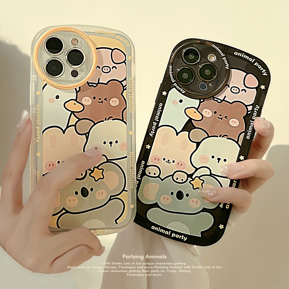 Ốp Điện Thoại Họa Tiết Hoạt Hình Động Vật Dễ Thương Cho Iphone 13 7 + 8 Plus SE 2020 XS XR 11 12 PRO MAX