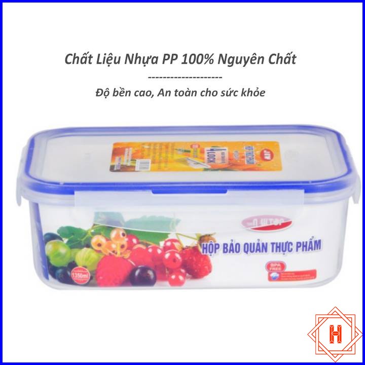 Bộ 2 hộp đựng đồ đông 2241 - hộp đựng thực phẩm 4 khóa Song Long cao cấp { H }