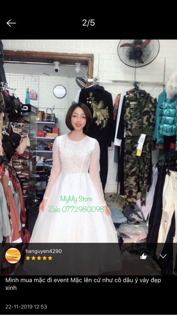 Đầm xoè tay dài công chúa kết chuỗi cườm bằng tay sang trọng TRIPBLE T DRESS - size S/M/L/XL - MS14V